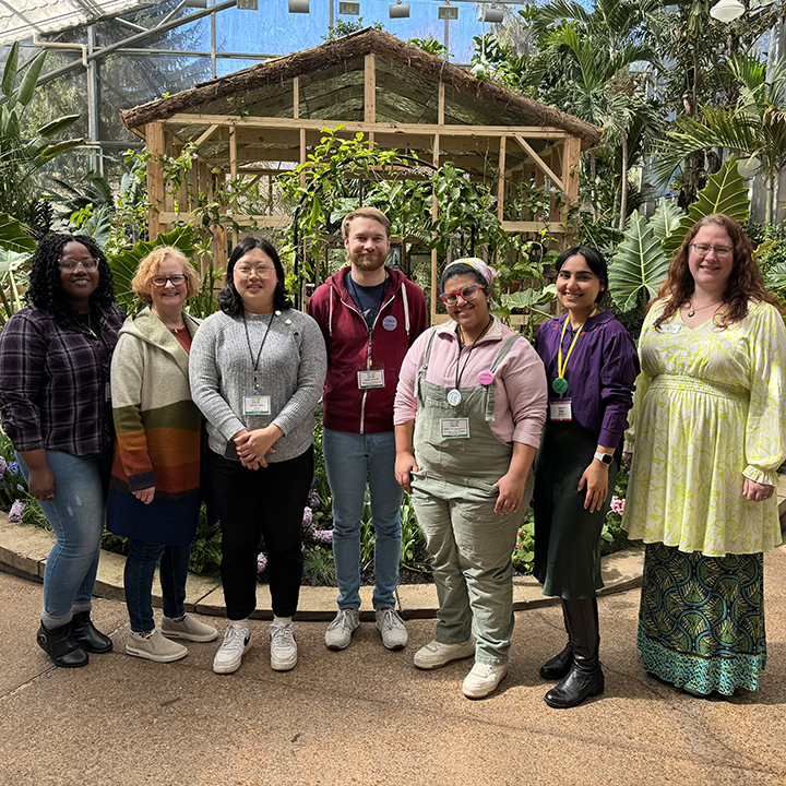 Student scientists in an indoor garden